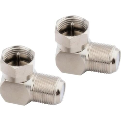 10Pcs F Male To F Female Adapter Connector RG6 RG5 Right Angle 90 Degree Coaxial Connector Waterproof Connection