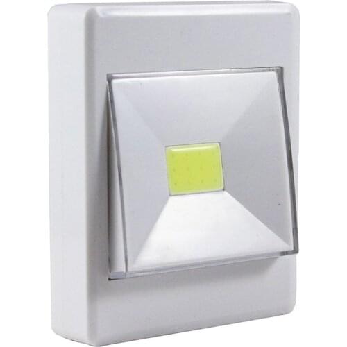 1X 3W Magnetic Mini COB LED Switch Night Light Lamp Battery Operated with Magic Tape Bright