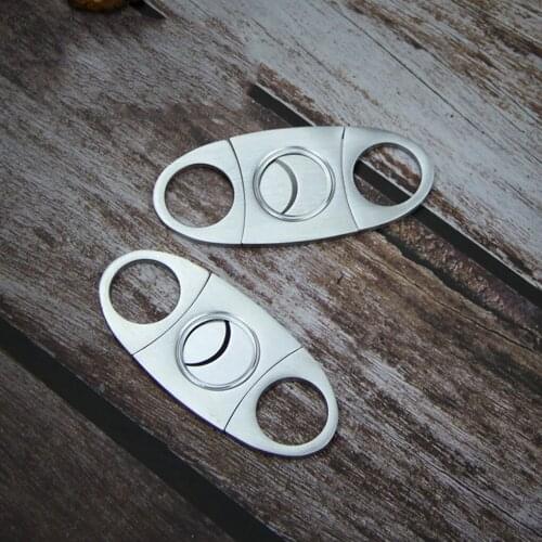 2 Pieces Stainless Steel Pocket Cigar Cutter Metal Cigarette Scissors Smoking Cigar Cutting Shears