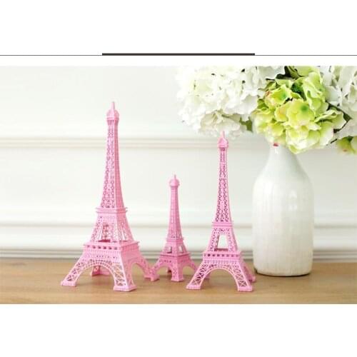 25cm 10 inch pink Paris Eiffel Tower model Metal Art Crafts Unique Decor Wedding centerpieces table centerpiece