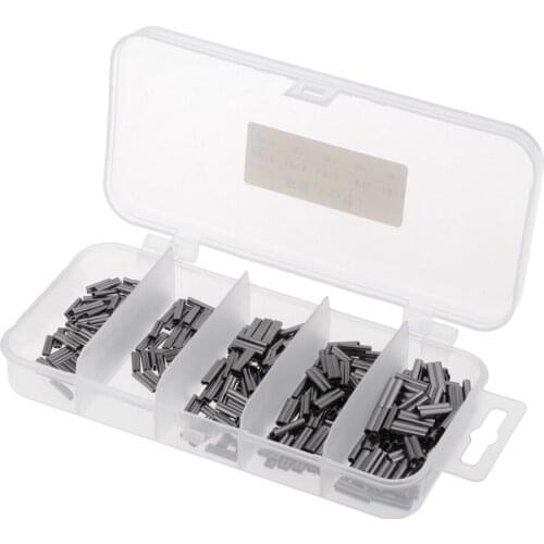 300pcs Double Barrel Crimp Sleeves Crimping Loop Sleeve Tool for Rigs High strength Corrosion Resistant Fishing Tools