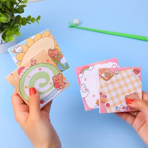 80sheets Cute Cartoon sun bear sheets Sticky Notes Memo Pad Notepad Diary Stationary Flakes Scrapbook Decorative N Times Sticky