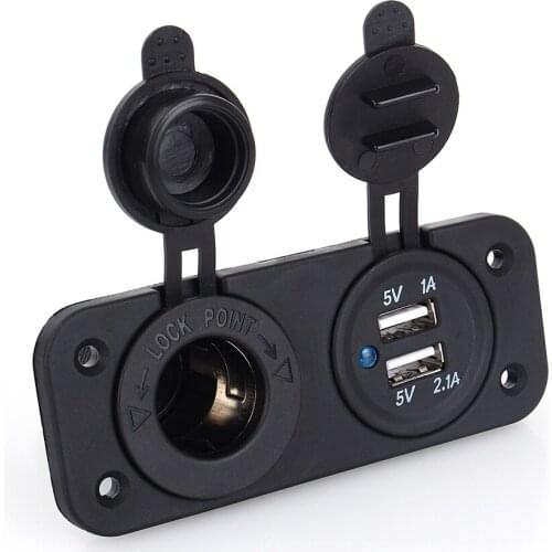 Car Dual USB Charger Socket 1A 2.1A 5V DC 12V For Motorcycle Auto Truck ATV Boat Car RV Bus Power Adapter Outlet