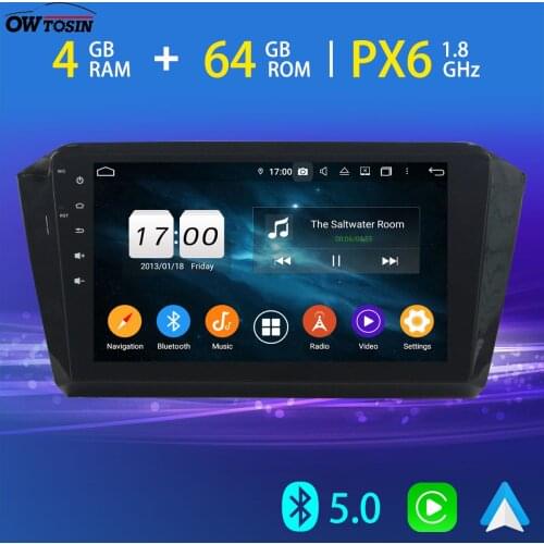 10.1'' PX6 4+64G Android 10 Car Multimedia Player For Volkswagen VW Magotan Passat CC GPS Bluetooth 5.0 Tethering 4G LTE Radio