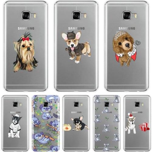 Case For Samsung Galaxy C5 C7 C9 Pro Soft Silicone Bug Dog Cute Sloth Puppy Back Cover For Samsung Galaxy C5 C7 C8 Phone Case