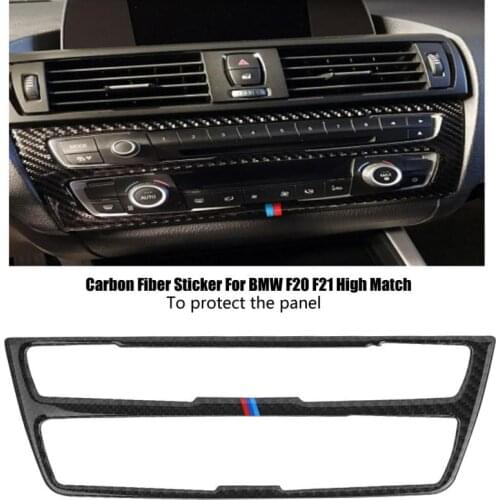 For BMW F20 F21 carbon Fiber indoor car air conditioning CD control panel cover Trim car styling Adhesives 1 series accessories