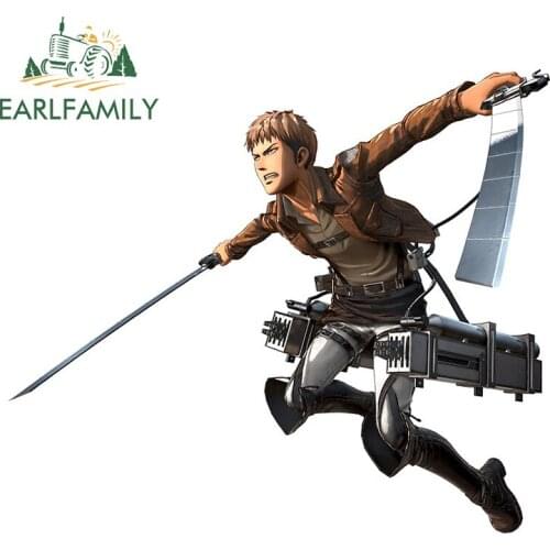 EARLFAMILY 13cm x 11.4cm Funny Car Stickers for Anime Attack On Titan 3D DIY Decals JDM Waterproof Vinyl Car Wrap Decoration