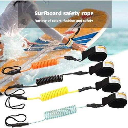 55.5CM Surf Board Ankle Leash Surfing Elastic Coiled Stand UP Paddle Board Leg Rope Surfboard Ankle Leash Safety Straps