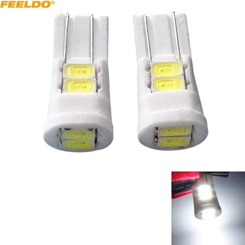 5Pcs DC12V White T10 194 168 6SMD 5730 Chip Wedge Ceramics Light Car LED Door Light Bulbs Marker Lamps #FD-4649