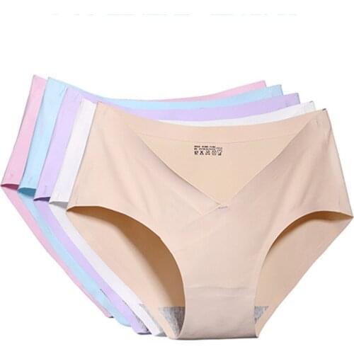 Ice Silk Seamless Underpants Womens Underwear Low Waist Female Intimates Comfortable Breathable Womens Briefs Lingerie Panties