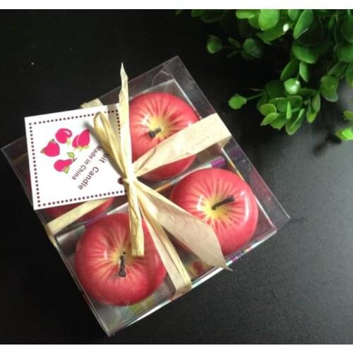 Simulation Fruit Candles Apple Shaped Candle Festival Romantic Atmosphere Decoration Candle Fashion Party Bougie 4pcs/set SN2240
