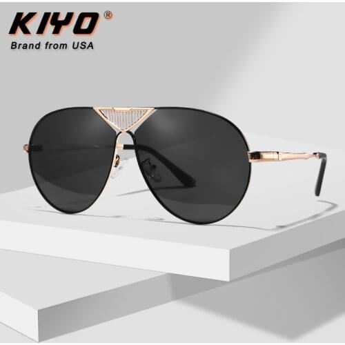 KIYO Brand 2020 New Men Oval Polarized Sunglasses Metal Classic Sun Glasses High Quality UV400 Driving Eyewear 2869