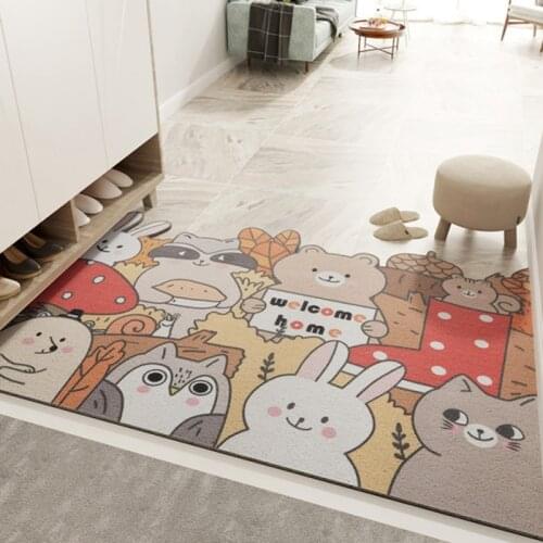 Nordic Cut Doormat Anti-slip PVC Entrance Door Mat Cartoon Animal Floor Mats Rug Carpet Living Room Bedroom Area Rugs