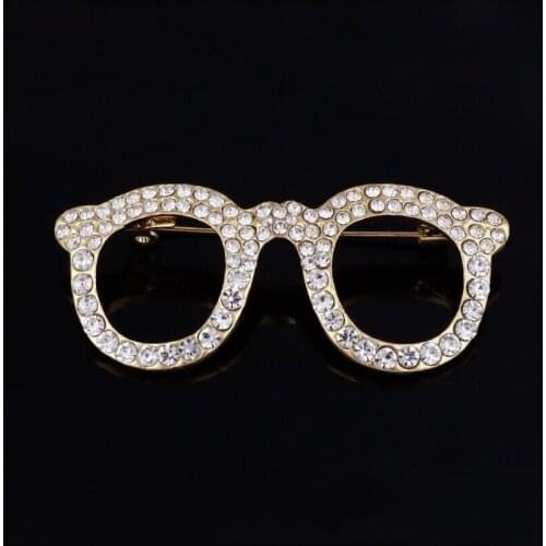 Creative Glasses Temperament Pin Mens Suit Trend Shining Glasses Brooch Mens and Womens Pin