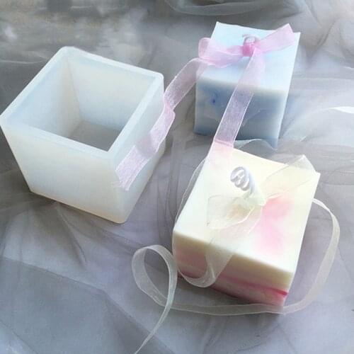 Square Silicone Mould DIY Handmade Aromatherapy Candle Soap Mould, Fondant Mousse Clay Mould