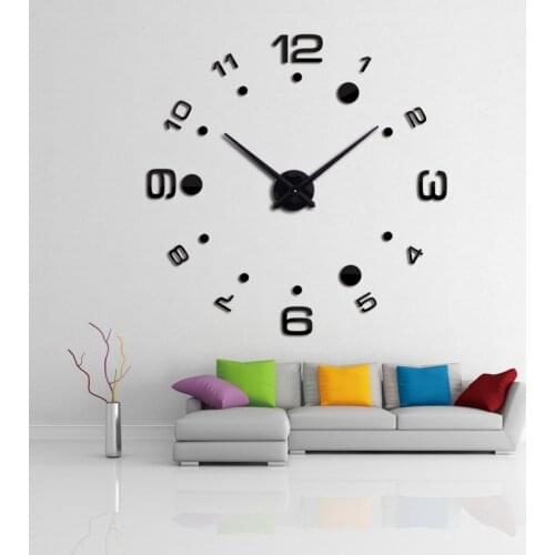 New fashion diy home decoration wall stickers mirror effect Europe style still life quartz living room Affordable wall clock