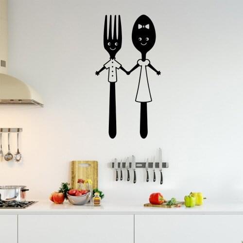 Spoon Fork Wall Sticker Cuisine Kitchen Decoration Cooking Vinyl Decals Personalized Cute Decal Cooker Removable Home Decor