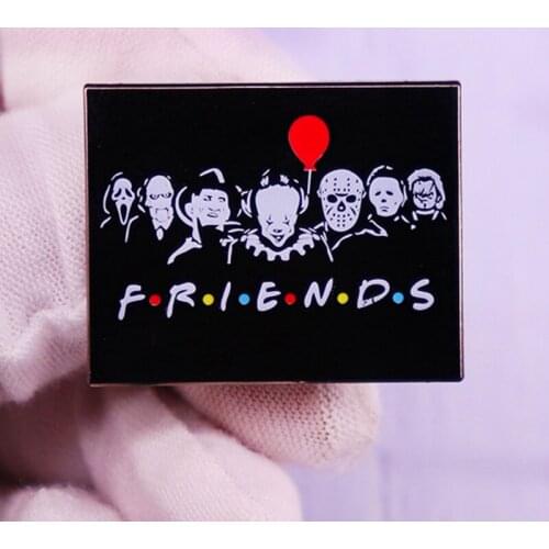 Horror Killers Friends Halloween Brooch Pins Enamel Metal Badges Lapel Pin Brooches Jackets Jeans Fashion Jewelry Accessories