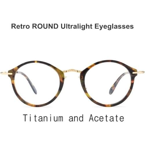 New Prescription Glasses Frame Classic Round Reading Eyeglasses Men Women Myopia Acetate Spectacles Blue light Optical Gafas