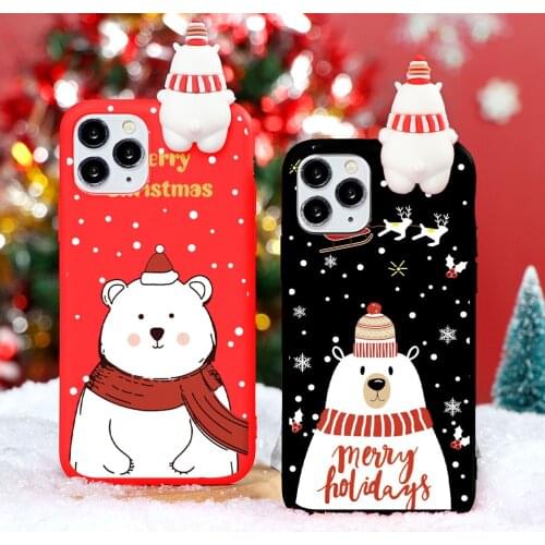 Soft Matte Case For Huawei P Smart 2021 Honor 8A 8X 9X 2019 P30 P20 P40 Lite E Pro 3D Christmas Cartoon Lovely Elk Coque