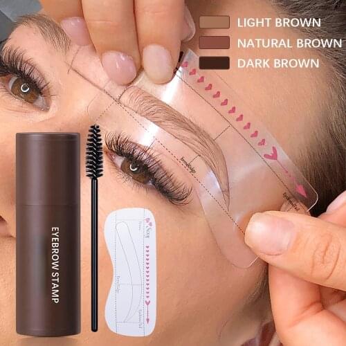 Brow Stamp Shaping Kit Eyebrow Stamp Waterproof Long Lasting Natural Shape Brow Stamp Contouring Stick Makeup Set