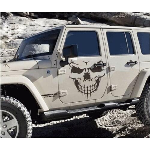 Car Hood Sticker Skull White Black Car Body Reflective Sticker DIY Car Decal Auto Modification Vinyl Car Head Tuning Sticker