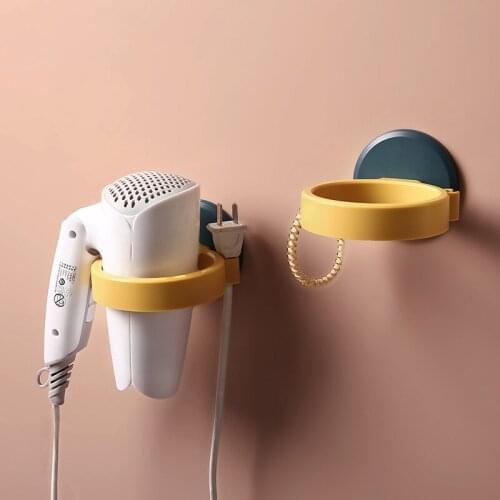 Wall Hair Dryer Rack Plastic Bathroom Wall Holder Shelf Storage Rack Home Storage Organizer Hairdryer Holder