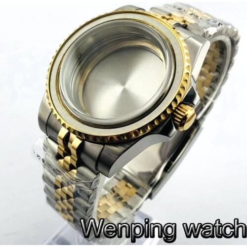 New 40mm watch case sapphire glass Jubilee band case fit ETA2836 Miyota 82 series Mingzhu DG 2813 3804 Seagull 1612 movement