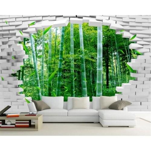 Beibehang Custom wallpaper mural 3D brick wall bamboo forest TV background wall decorative painting 3d wallpaper carta da parati
