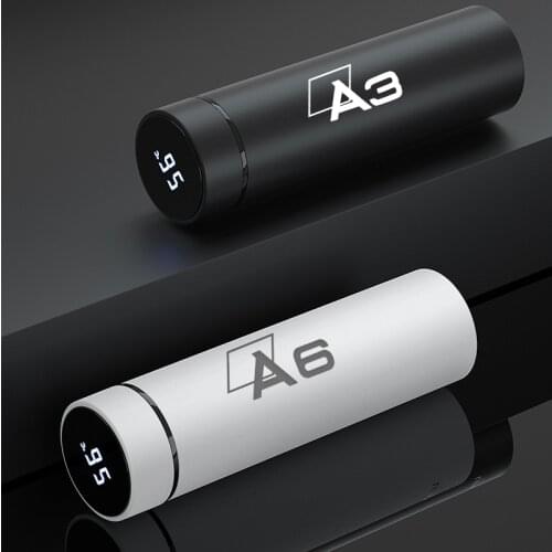 500ml portable Car smart Thermos bottle with temperature display for audi A3 A4 A5 A6 A7 A8 TT Insulation cups car accessories