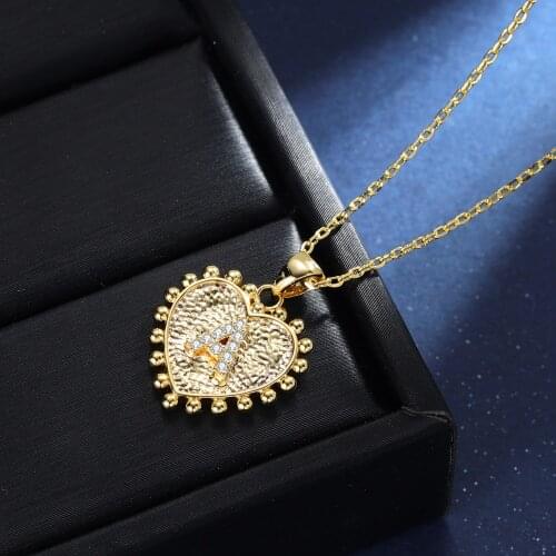 Personalized Iced Out Diamond Initials Letters Necklace Customized Name Necklace Charm Stainless Steel Jewelry for Women