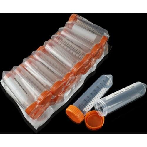 Plastic 50ml Conical Bottom Centrifuge Tube with Graduated, Screw Cap for Laboratory , Sterile, 25pcs/packs