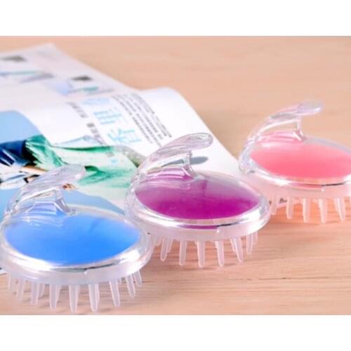 Plastic head meridian comb round silicone head massage wash brush to massage scalp itching bath 300pcs