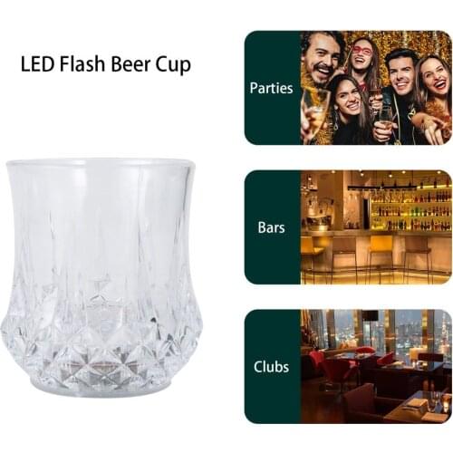 Portable LED Flashing Glowing Water Liquid Activated Light-up Wine Glass Cup Mug Light Up Champagne Beer Bucket Bars Night Party