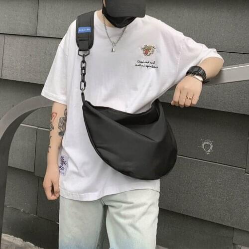 Casual Large Capacity Crossbody Bags Unisex Short Travel Bag Phone Pouch Solid Color Chain Shoulder Bag Men Messenger Pouch