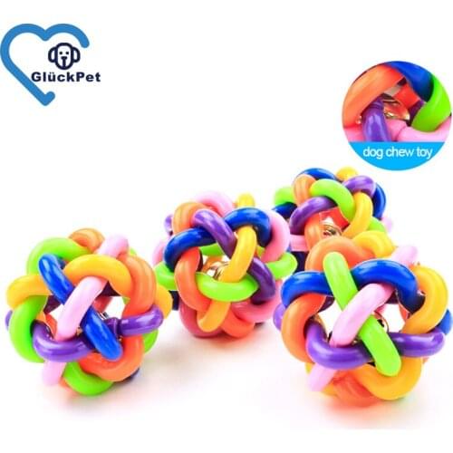 Rubber Squeaky Dog Toy Ball with Inside Bell Small Medium and Large Size