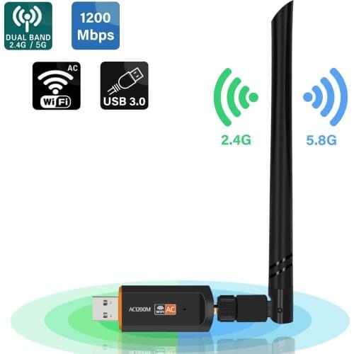 Mini Wifi Adapter Wireless USB Free Driver 1200Mbps 600Mbps Lan USB Ethernet 2.4G 5G Dual Band Wi-fi Network Card 802.11n/g/a/ac