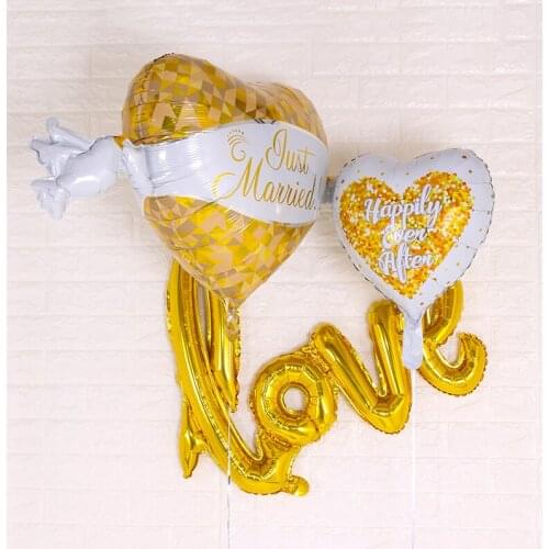 Heart Shaped Baby Shower Decor Gold Wedding 18inch Aluminium Film Anniversary Home Supplie Birthday Decoration for Girls