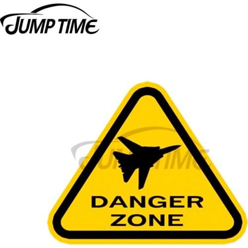 Jump Time 13 x 12.2cm For Danger Zone Triangle Car Stickers Vinyl Material Decal Trunk Scratch-proof Sticker Personality Decor