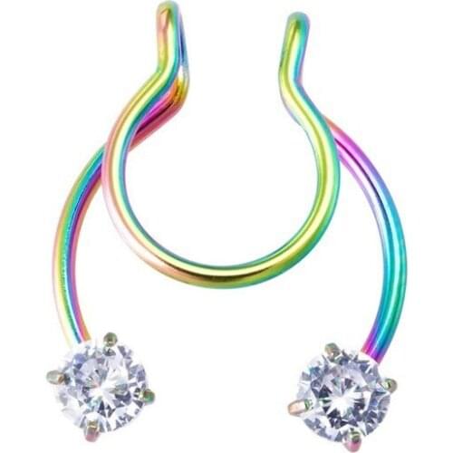 1pcs U Shaped Fake Nose Ring Hoop Septum Rings Stainless Steel Nose Piercing Fake Piercing Ear Piercing Jewelry