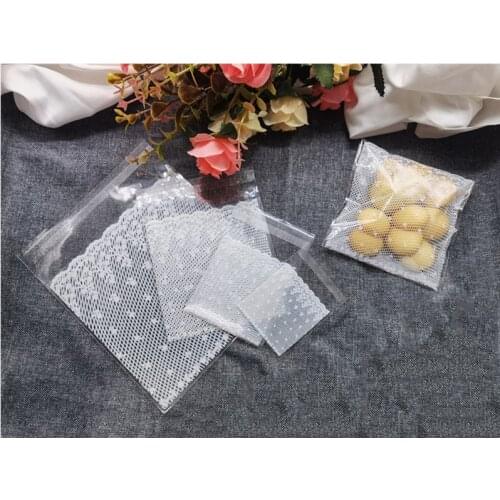 100pcs White Lace Self Adhesive Party Bakery Bread Plastic Bag Chocolate Cookies Bags Gift Cellophane Candy Gift Bags