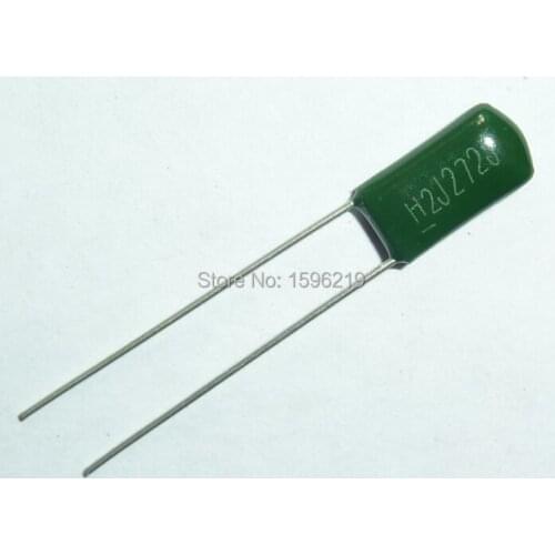100pcs Mylar Film Capacitor 630V 2J272J 2700pF 2.7nF 2J272 5% Polyester Film capacitor