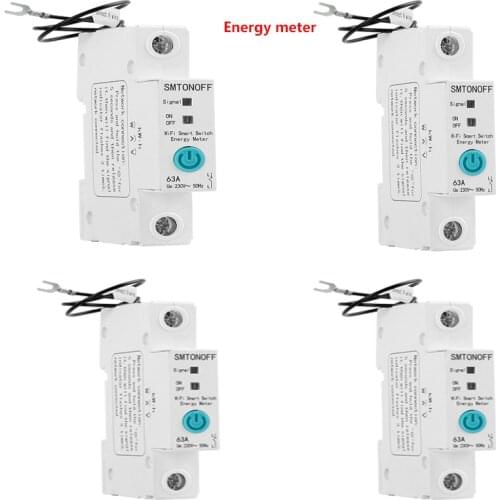 1P eWelink Single phase Din rail WIFI Smart Energy Meter Power Consumption kWh Meter wattmeter with Alexa google for Smart home