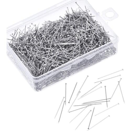 35mm 300pcs Stainless Steel Headpins Flat Head Pins Sewing Fixing DIY Crafting Tool Kit For Jewelry Making Craft