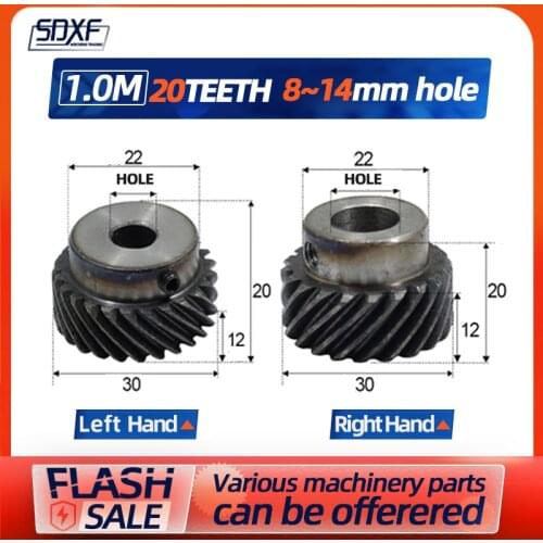 45 degree ，One piece, left helical gear, 1M20T, can be used with matching right helical gear, factory direct sale