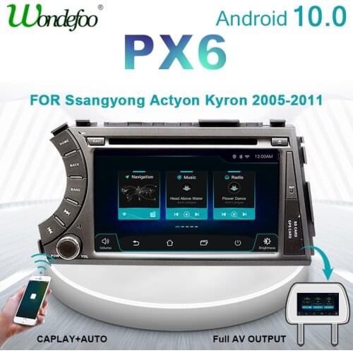 Wondefoo PX6 CAPLAY 2 DIN Android 10 car radio For Ssang yong Ssangyong Actyon Kyron auto audio stereo receiver navigation dvd