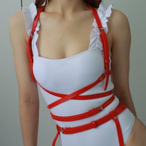 Bdsm Leather Bra Garter Belt Harness Harajuku Bondage Sexy Erotic Lingerie Women Body Straps Harness Suspenders For Stockings