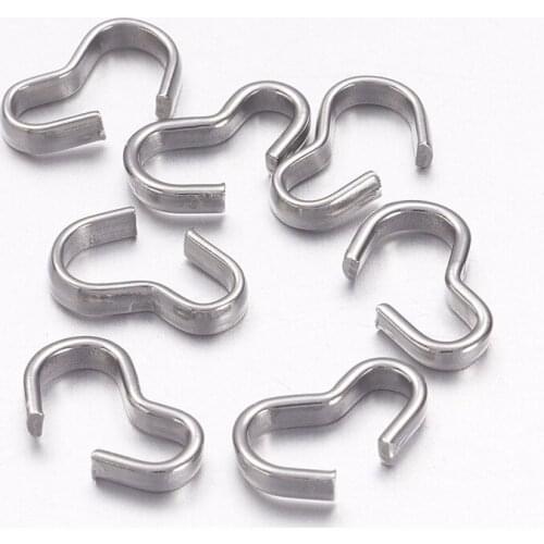 1000pcs 3 Shaped Clasps 304 Stainless Steel Chain Findings for Jewelry Making DIY Bracelet Necklace 8x3x1.2mm