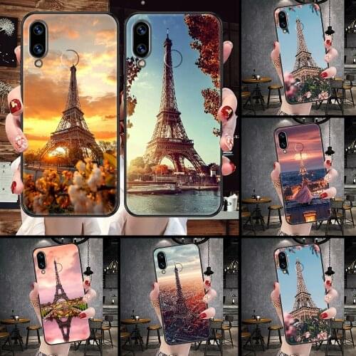 Eiffel tower Phone Case For Huawei Honor 6A 7A 7C 8A 8X 8 9 9X 10 10i 20 Lite Pro black painting back fashion shell art coque