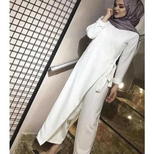 Elegant Bodysuits Straight Muslim Clothing Long Sleeve Jumpsuits Office Lady Women Jumpsuits Party Fashion Rompers
